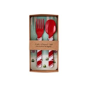 One Hundred 80 Degrees Kids Candy Cane Spoon & Fork Utensil Set